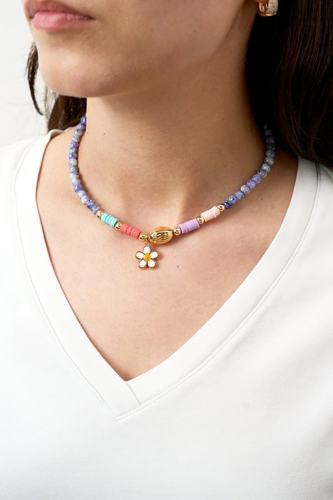 Heliophilia Silver Collar Multicolor con Cuerpo de Metal Lacado Heliophilia Silver Collar Multicolor con Cuerpo de Metal Lacado